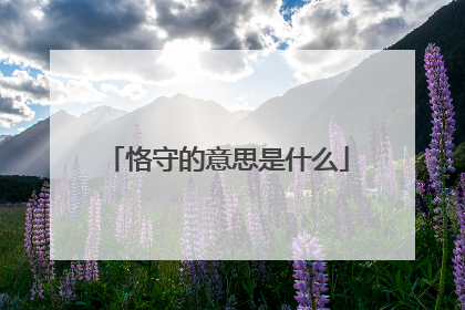 恪守的意思是什么