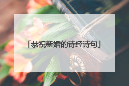 恭祝新婚的诗经诗句