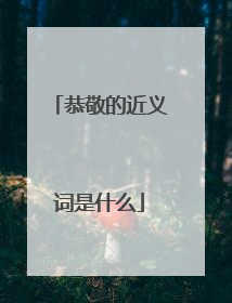 恭敬的近义词是什么