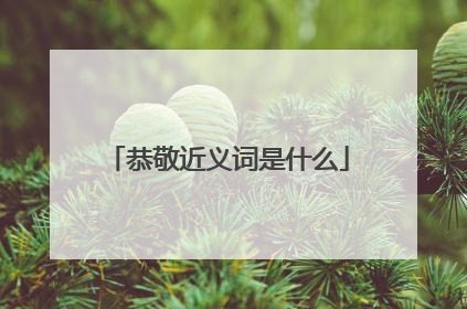 恭敬近义词是什么