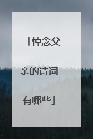悼念父亲的诗词有哪些