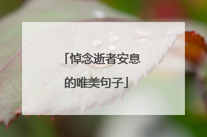 悼念逝者安息的唯美句子