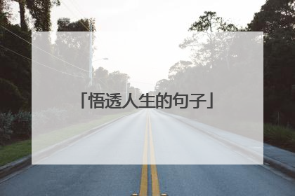 悟透人生的句子