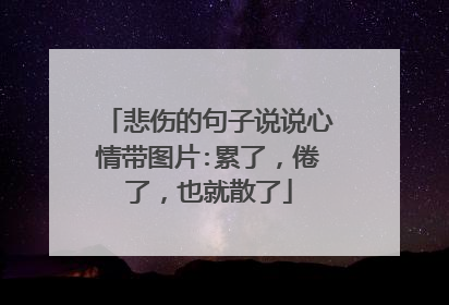 悲伤的句子说说心情带图片:累了,倦了,也就散了
