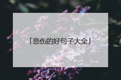 悲伤的好句子大全