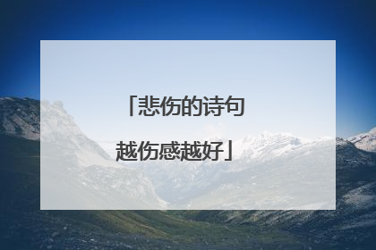 悲伤的诗句越伤感越好