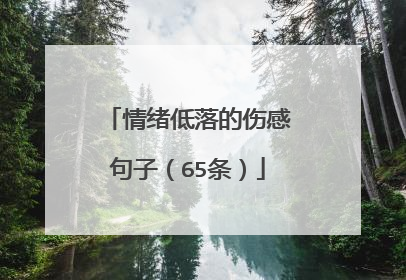 情绪低落的伤感句子(65条)