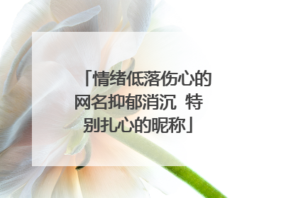 情绪低落伤心的网名抑郁消沉 特别扎心的昵称
