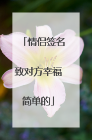 情侣签名致对方幸福简单的