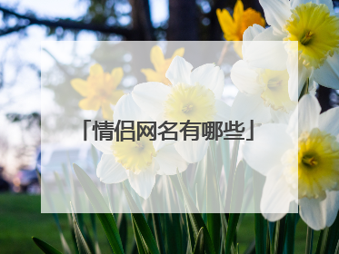 情侣网名有哪些