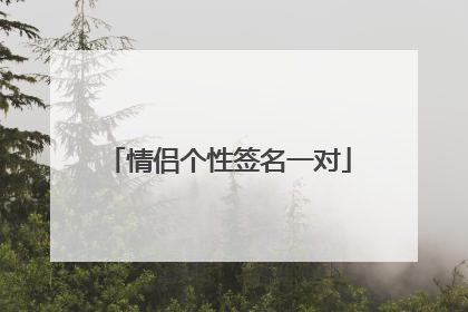 情侣个性签名一对