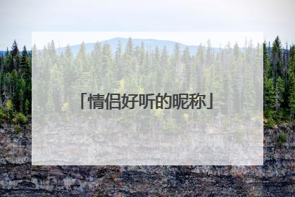 情侣好听的昵称