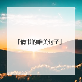 情书的唯美句子