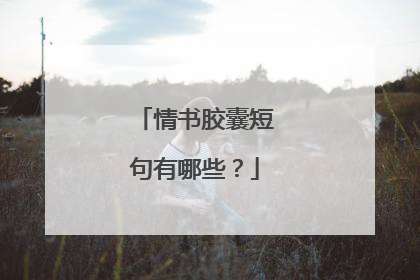 情书胶囊短句有哪些？