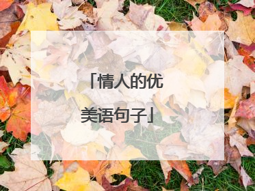 情人的优美语句子