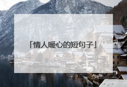 情人暖心的短句子