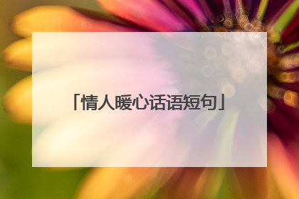 情人暖心话语短句