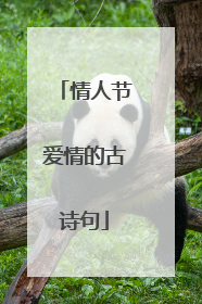 情人节爱情的古诗句