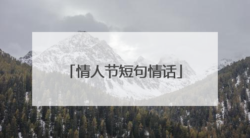 情人节短句情话