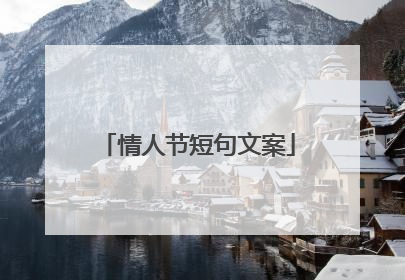 情人节短句文案