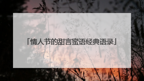 情人节的甜言蜜语经典语录
