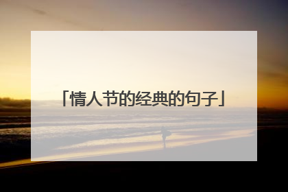 情人节的经典的句子