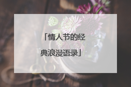 情人节的经典浪漫语录