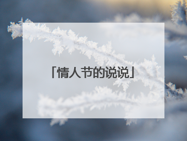 情人节的说说