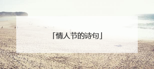 情人节的诗句