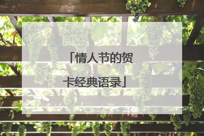 情人节的贺卡经典语录