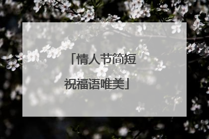 情人节简短祝福语唯美