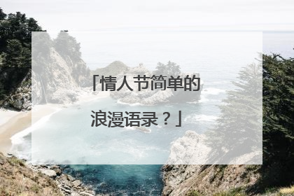 情人节简单的浪漫语录?