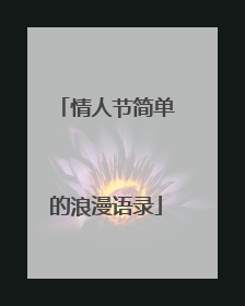 情人节简单的浪漫语录