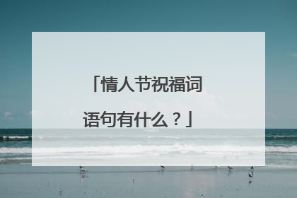 情人节祝福词语句有什么?
