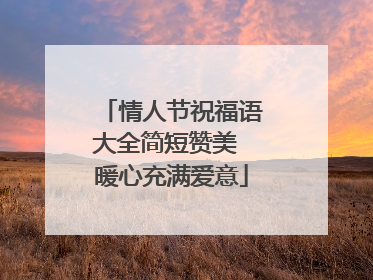 情人节祝福语大全简短赞美 暖心充满爱意