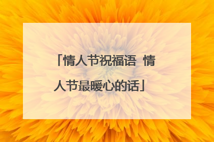 情人节祝福语 情人节最暖心的话