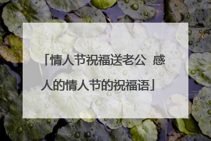 情人节祝福送老公 感人的情人节的祝福语