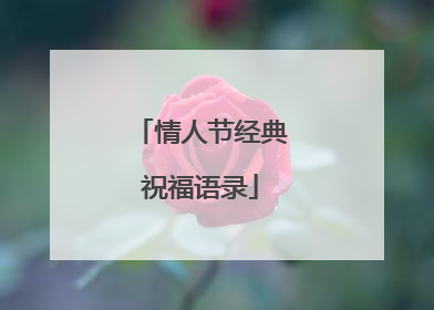 情人节经典祝福语录