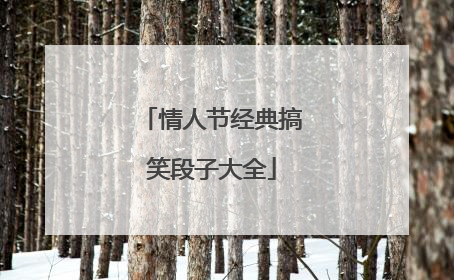 情人节经典搞笑段子大全