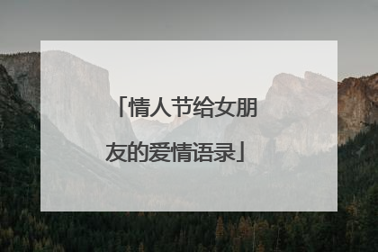 情人节给女朋友的爱情语录