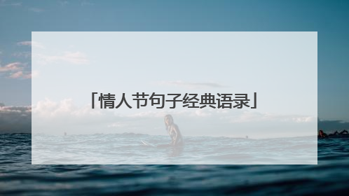 情人节句子经典语录