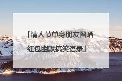 情人节单身朋友圈晒红包幽默搞笑语录