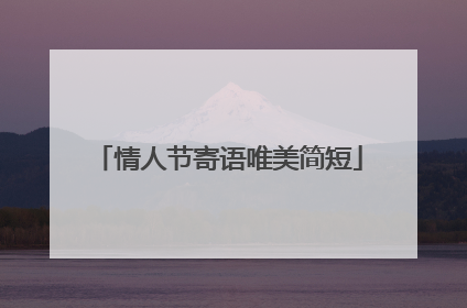 情人节寄语唯美简短