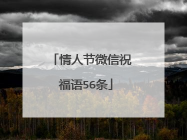 情人节微信祝福语56条