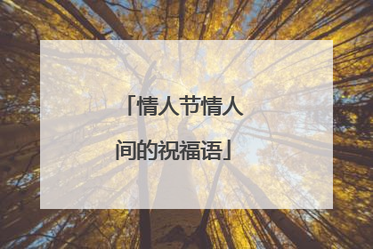 情人节情人间的祝福语