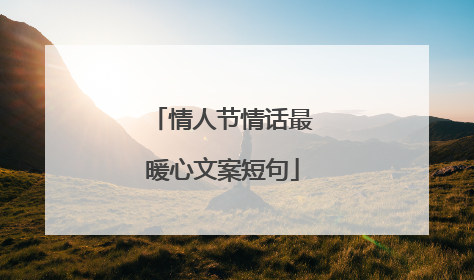 情人节情话最暖心文案短句