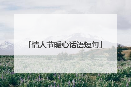 情人节暖心话语短句