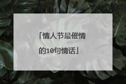 情人节最催情的10句情话
