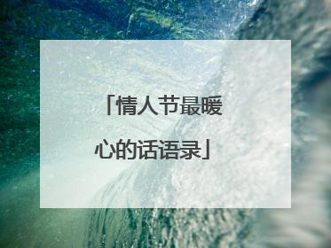 情人节最暖心的话语录