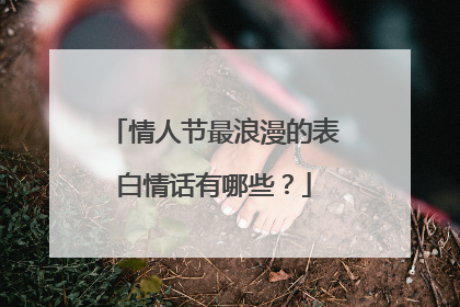 情人节最浪漫的表白情话有哪些?